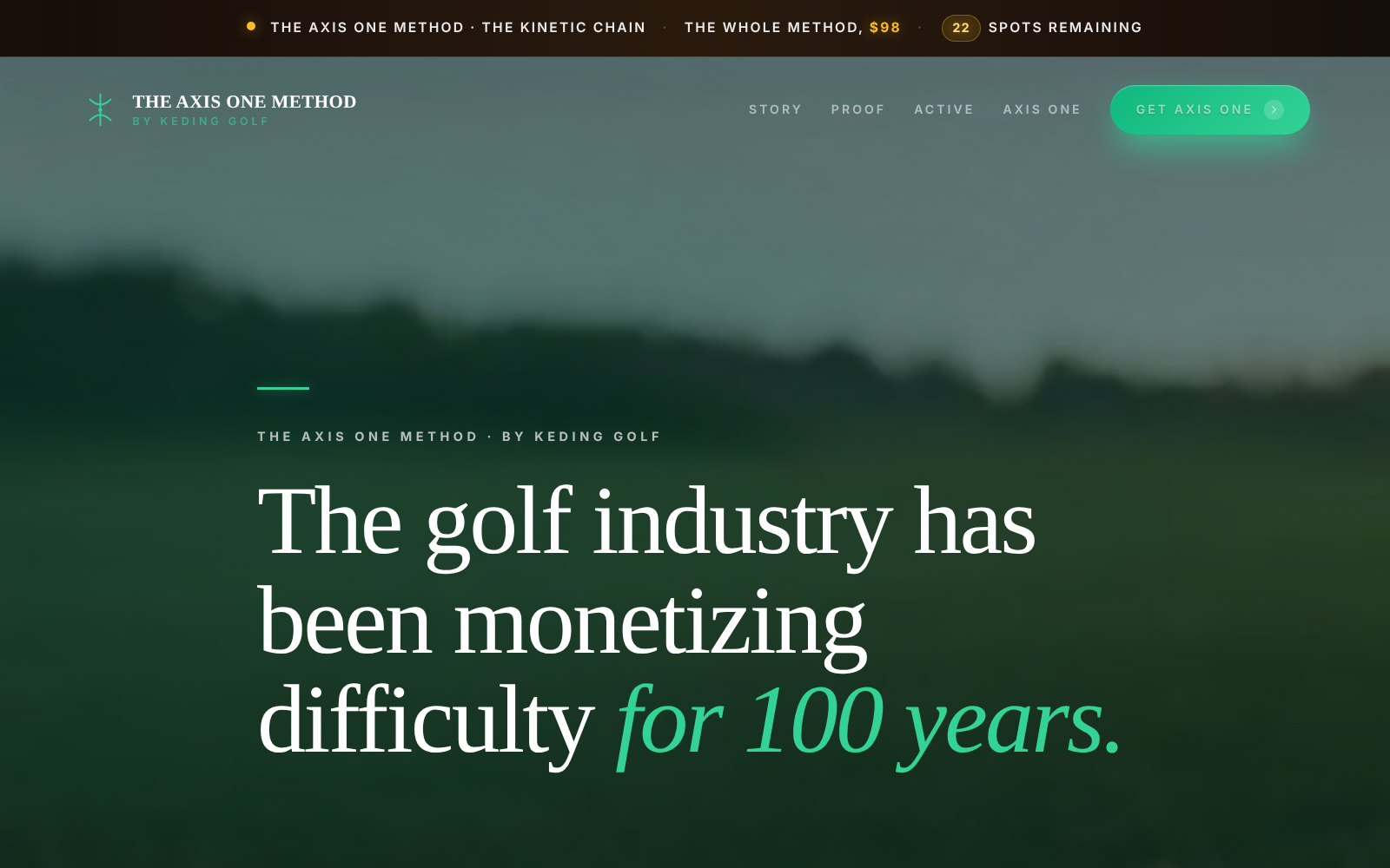 Axis One, a productized course and funnel